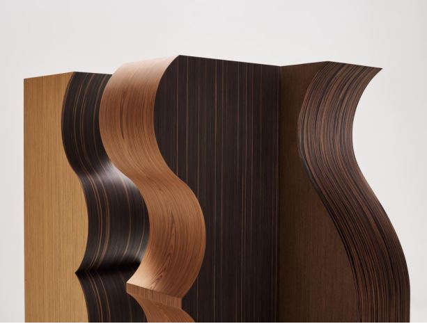 Καπλαμάδες αναδομημένου ξύλου ALPI σε κυματοειδή μορφή – Design Motivators Konstantinidis"